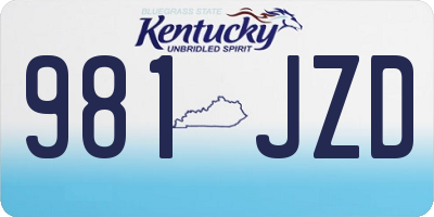 KY license plate 981JZD