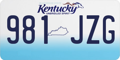 KY license plate 981JZG