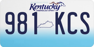 KY license plate 981KCS