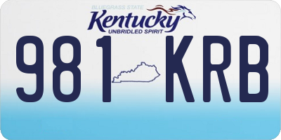 KY license plate 981KRB