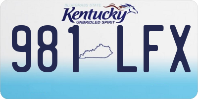 KY license plate 981LFX