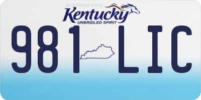 KY license plate 981LIC