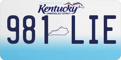 KY license plate 981LIE