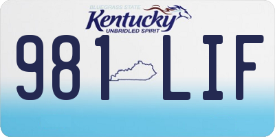 KY license plate 981LIF