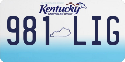 KY license plate 981LIG