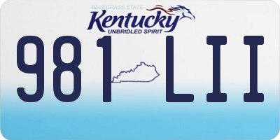 KY license plate 981LII