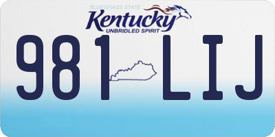 KY license plate 981LIJ