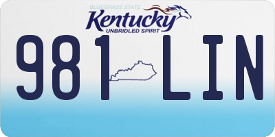 KY license plate 981LIN