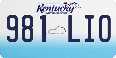 KY license plate 981LIO