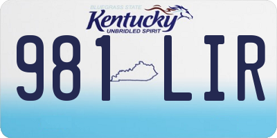 KY license plate 981LIR