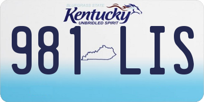 KY license plate 981LIS
