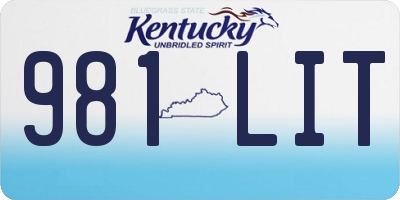 KY license plate 981LIT