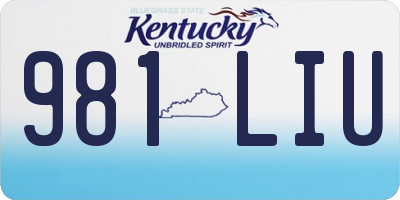 KY license plate 981LIU