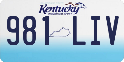 KY license plate 981LIV