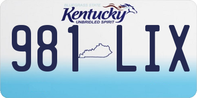 KY license plate 981LIX