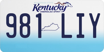 KY license plate 981LIY