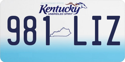 KY license plate 981LIZ