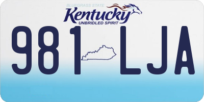 KY license plate 981LJA