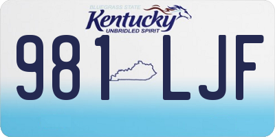 KY license plate 981LJF