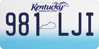 KY license plate 981LJI