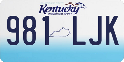 KY license plate 981LJK