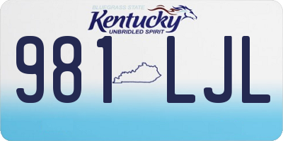 KY license plate 981LJL
