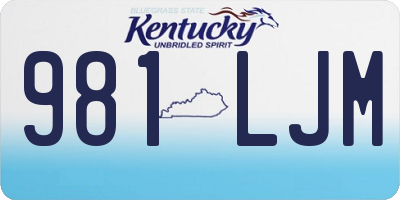KY license plate 981LJM