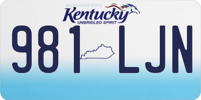KY license plate 981LJN