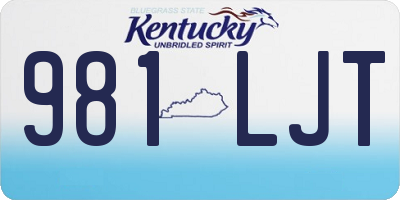 KY license plate 981LJT