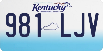KY license plate 981LJV