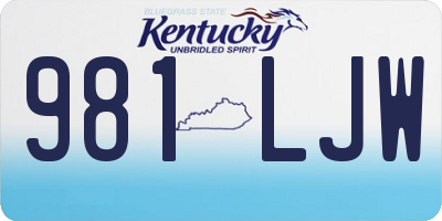 KY license plate 981LJW