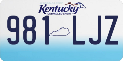 KY license plate 981LJZ