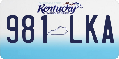 KY license plate 981LKA