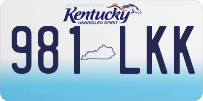 KY license plate 981LKK