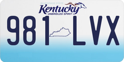 KY license plate 981LVX