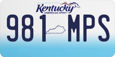 KY license plate 981MPS