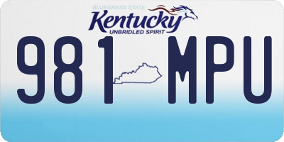 KY license plate 981MPU