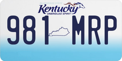 KY license plate 981MRP