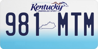 KY license plate 981MTM