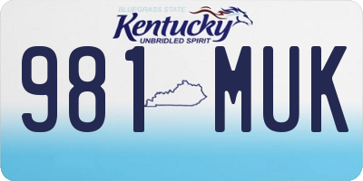 KY license plate 981MUK
