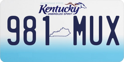 KY license plate 981MUX