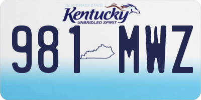 KY license plate 981MWZ