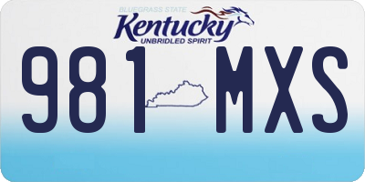 KY license plate 981MXS