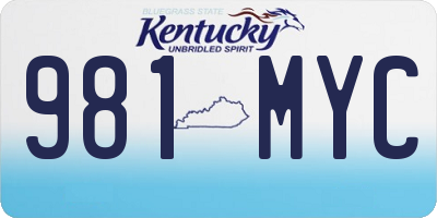 KY license plate 981MYC