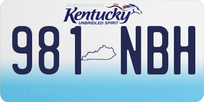 KY license plate 981NBH