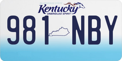 KY license plate 981NBY