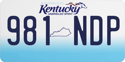 KY license plate 981NDP