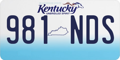 KY license plate 981NDS