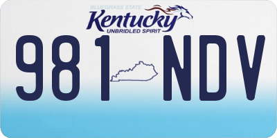 KY license plate 981NDV