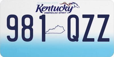 KY license plate 981QZZ